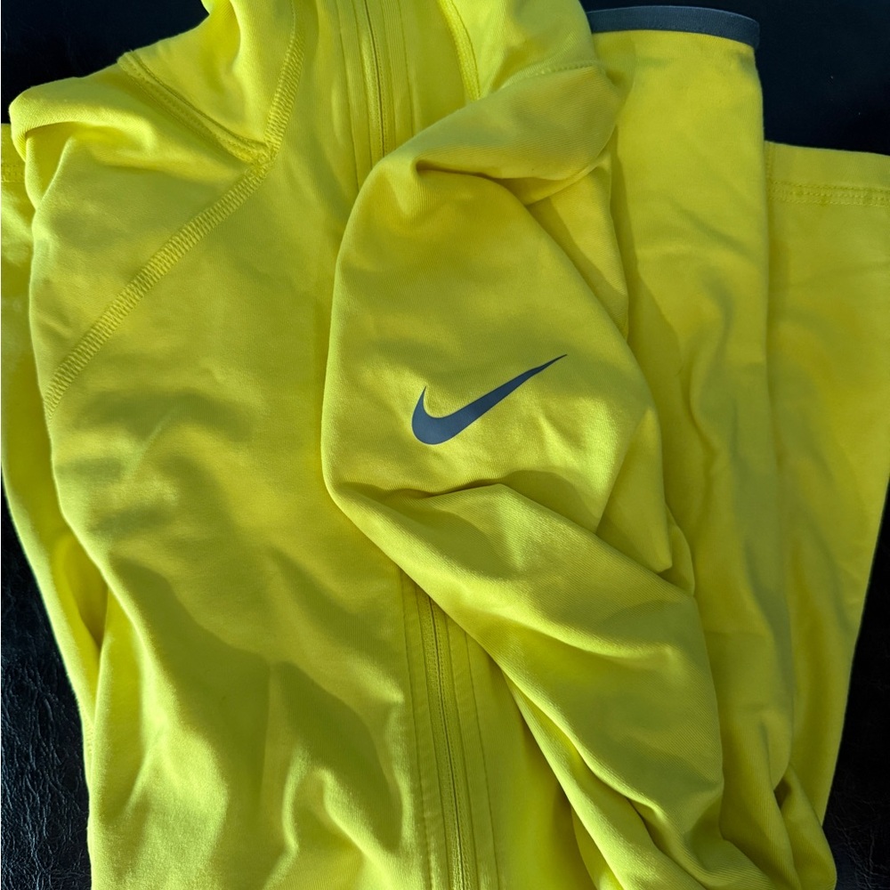 Nike Pro Yellow Performance Top with Subtle Grey Logo